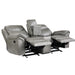 Aram Double Glider Reclining Loveseat with Center Console, Receptacles and USB Ports in Gray - 8206GRY-2 - FAMSA Furniture (TX)