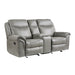 Aram Double Glider Reclining Loveseat with Center Console, Receptacles and USB Ports in Gray - 8206GRY-2 - FAMSA Furniture (TX)