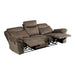 Aram Double Reclining Sofa with Center Drop-Down Cup Holders, Receptacles, Hidden Drawer and USB Ports in Brown - 8206NF-3 - FAMSA Furniture (TX)