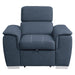 Ferriday Chair with Pull-out Ottoman in Blue - 8228BU-1 - FAMSA Furniture (TX)