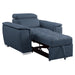 Ferriday Chair with Pull-out Ottoman in Blue - 8228BU-1 - FAMSA Furniture (TX)