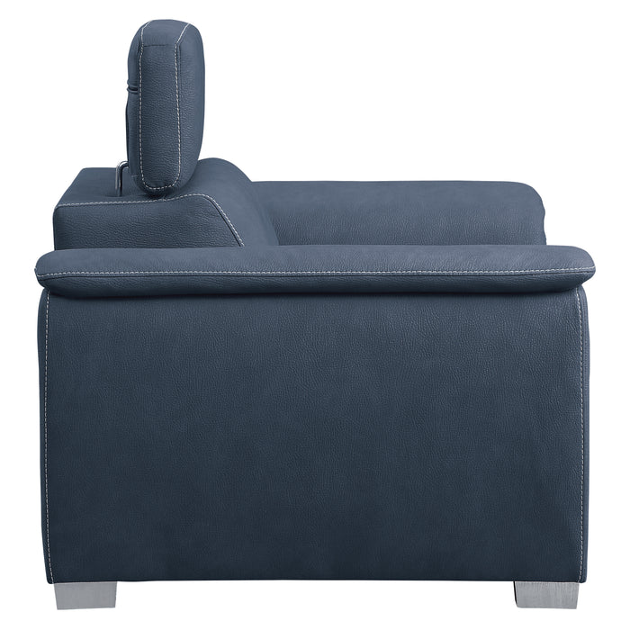 Ferriday Chair with Pull-out Ottoman in Blue - 8228BU-1 - FAMSA Furniture (TX)