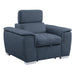 Ferriday Chair with Pull-out Ottoman in Blue - 8228BU-1 - FAMSA Furniture (TX)