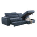 Ferriday 2-Piece Sectional with Adjustable Headrests, Pull-out Bed and Right Chaise with Hidden Storage in Blue - 8228BU* - FAMSA Furniture (TX)