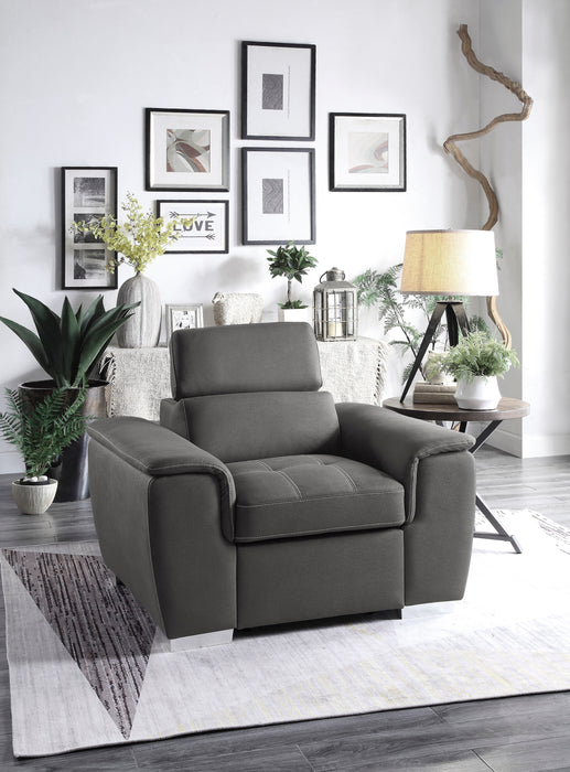 Ferriday Chair with Pull-out Ottoman in Gray - 8228GY-1 - FAMSA Furniture (TX)