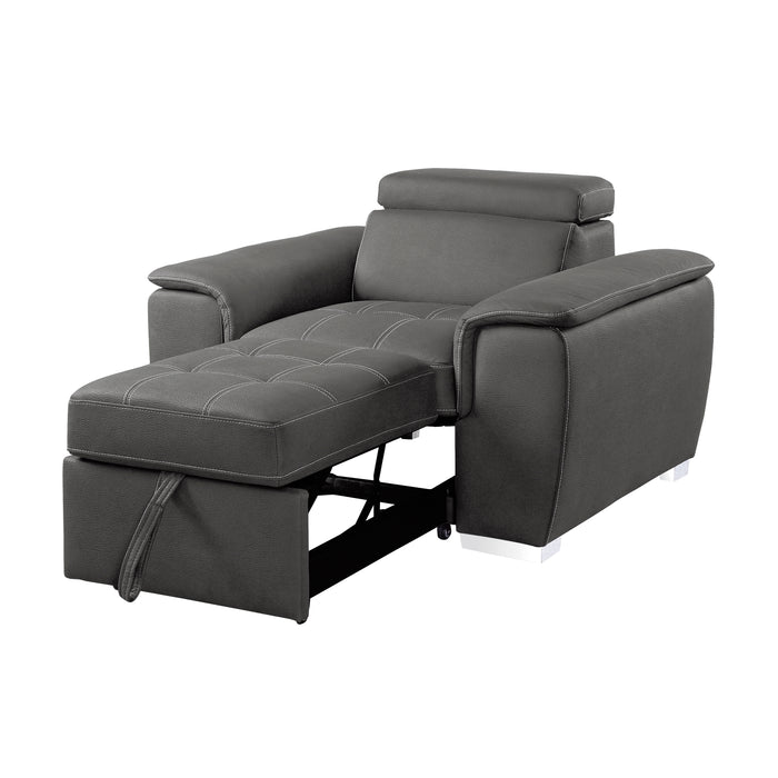 Ferriday Chair with Pull-out Ottoman in Gray - 8228GY-1 - FAMSA Furniture (TX)