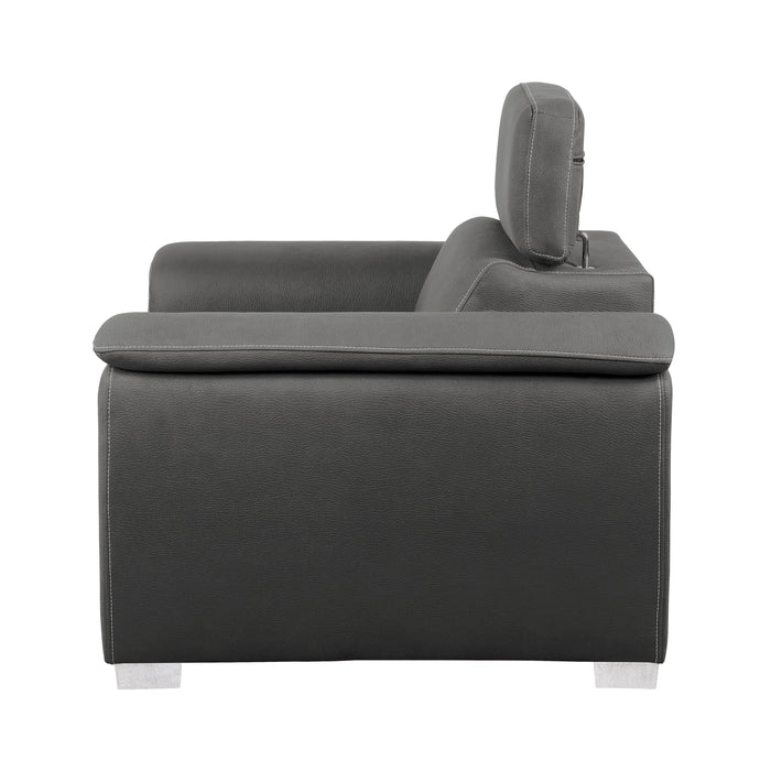 Ferriday Chair with Pull-out Ottoman in Gray - 8228GY-1 - FAMSA Furniture (TX)