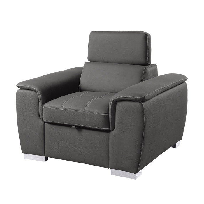 Ferriday Chair with Pull-out Ottoman in Gray - 8228GY-1 - FAMSA Furniture (TX)