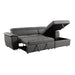 Ferriday 2-Piece Sectional with Adjustable Headrests, Pull-out Bed and Right Chaise with Hidden Storage in Gray - 8228GY* - FAMSA Furniture (TX)