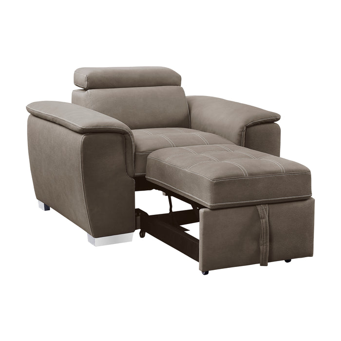 Ferriday Chair with Pull-out Ottoman in Taupe - 8228TP-1 - FAMSA Furniture (TX)