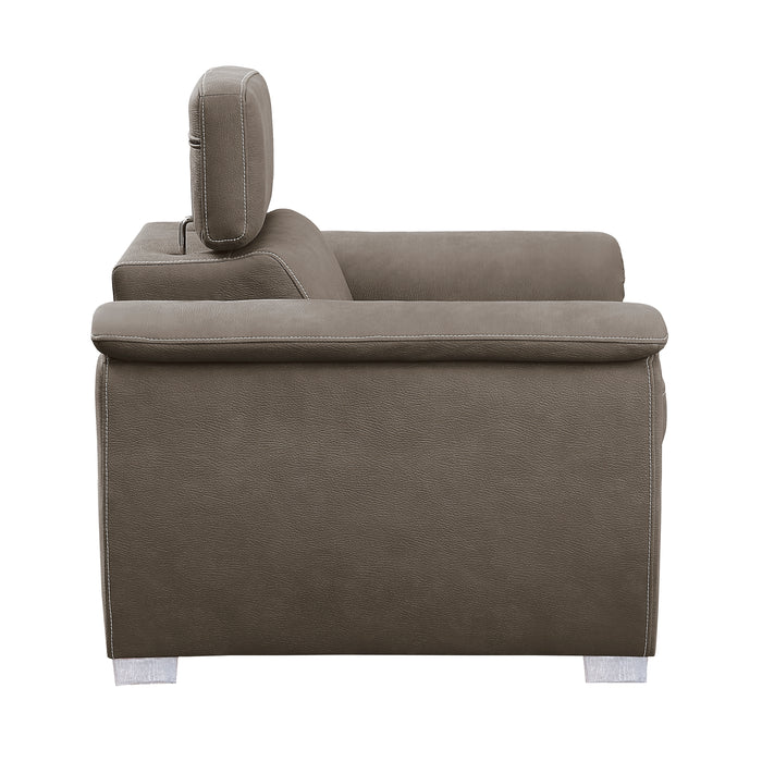 Ferriday Chair with Pull-out Ottoman in Taupe - 8228TP-1 - FAMSA Furniture (TX)