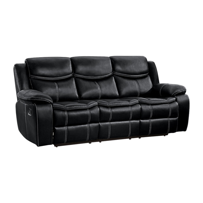 Bastrop Double Reclining Sofa in Black - 8230BLK-3 - FAMSA Furniture (TX)