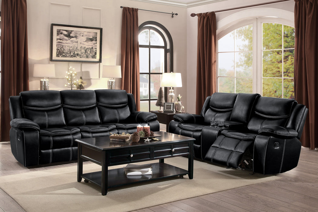 Bastrop Double Reclining Sofa in Black - 8230BLK-3 - FAMSA Furniture (TX)
