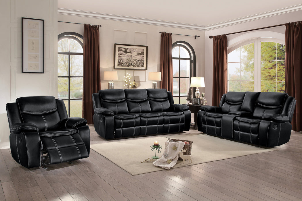 Bastrop Double Reclining Sofa in Black - 8230BLK-3 - FAMSA Furniture (TX)
