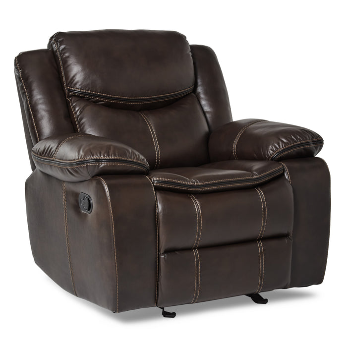 Bastrop Glider Reclining Chair in Brown - 8230BRW-1 - FAMSA Furniture (TX)