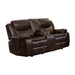 Bastrop Double Glider Reclining Loveseat with Center Console in Brown - 8230BRW-2 - FAMSA Furniture (TX)