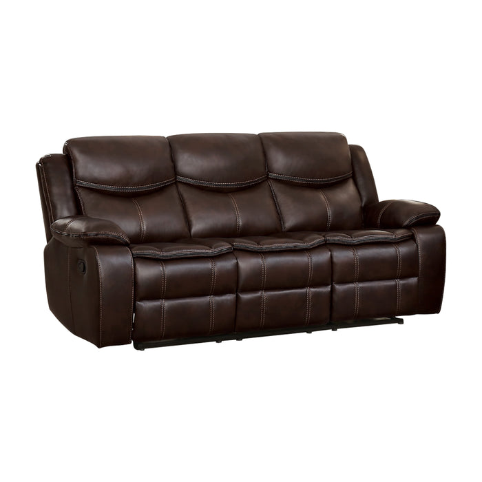 Bastrop Double Reclining Sofa in Brown - 8230BRW-3 - FAMSA Furniture (TX)