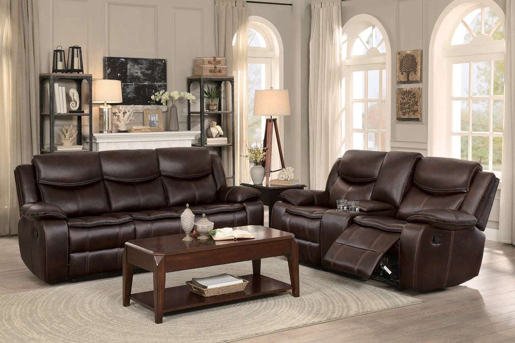 Bastrop Double Reclining Sofa in Brown - 8230BRW-3 - FAMSA Furniture (TX)