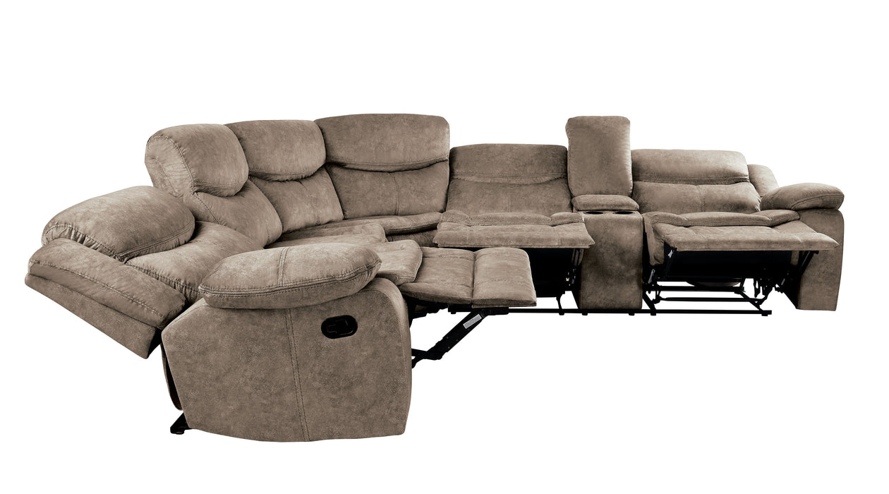 Bastrop 3-Piece Sectional with Right Console in Brown - 8230FBR*SC - FAMSA Furniture (TX)