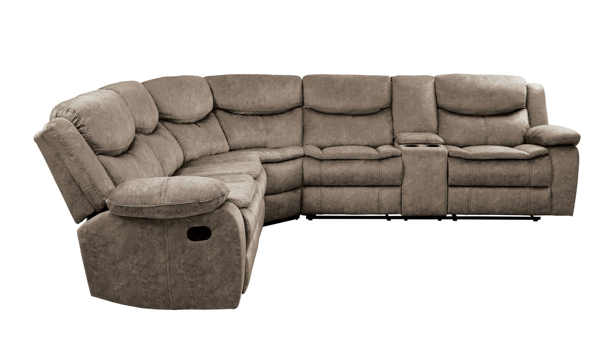 Bastrop 3-Piece Sectional with Right Console in Brown - 8230FBR*SC - FAMSA Furniture (TX)