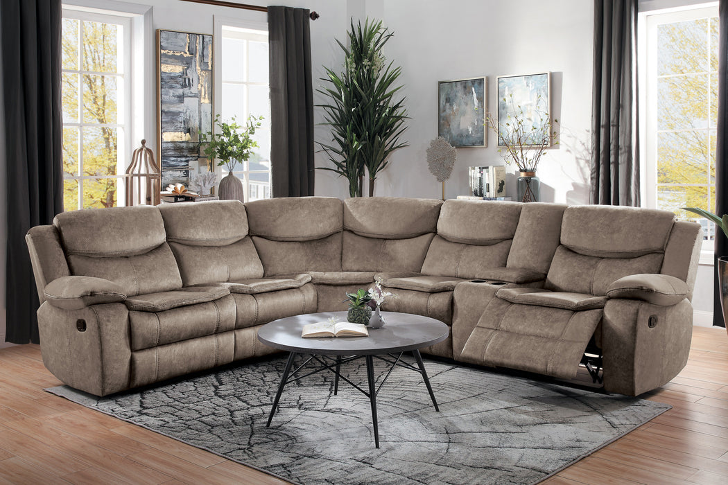 Bastrop 3-Piece Sectional with Right Console in Brown - 8230FBR*SC - FAMSA Furniture (TX)