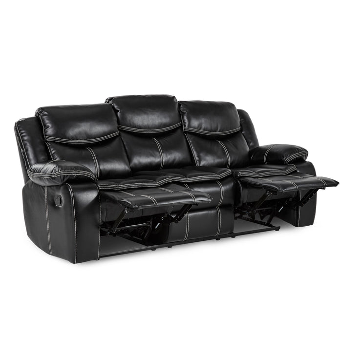 Bastrop Double Reclining Sofa in Black - 8230BLK-3 - FAMSA Furniture (TX)