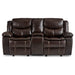 Bastrop Double Glider Reclining Loveseat with Center Console in Brown - 8230BRW-2 - FAMSA Furniture (TX)