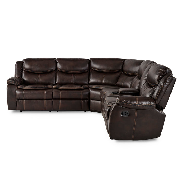 Bastrop 3-Piece Sectional with Right Console in Brown - 8230BRW*SC - FAMSA Furniture (TX)