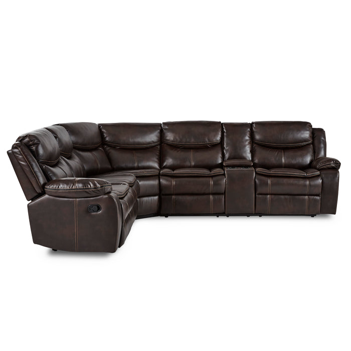 Bastrop 3-Piece Sectional with Right Console in Brown - 8230BRW*SC - FAMSA Furniture (TX)