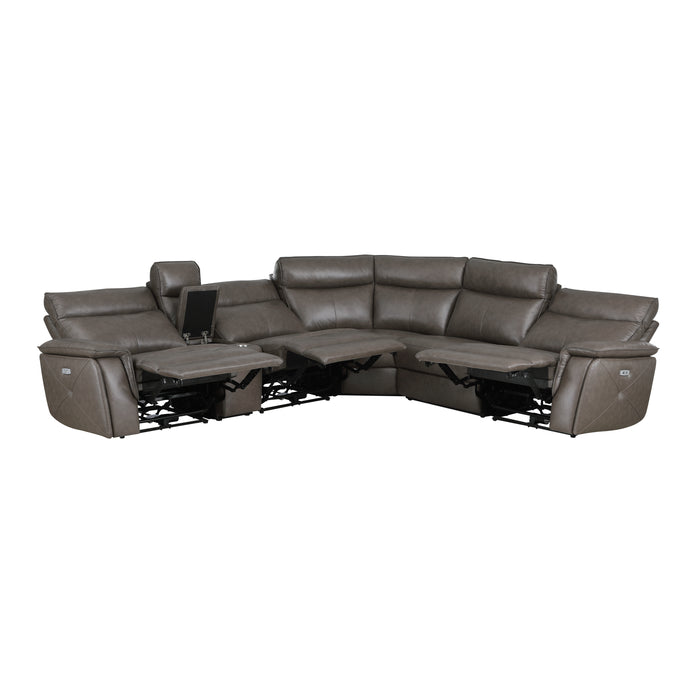 Maroni 6-Piece Modular Power Reclining Sectional with Power Headrests in Brown - 8259RFDB*6SCPWH - FAMSA Furniture (TX)