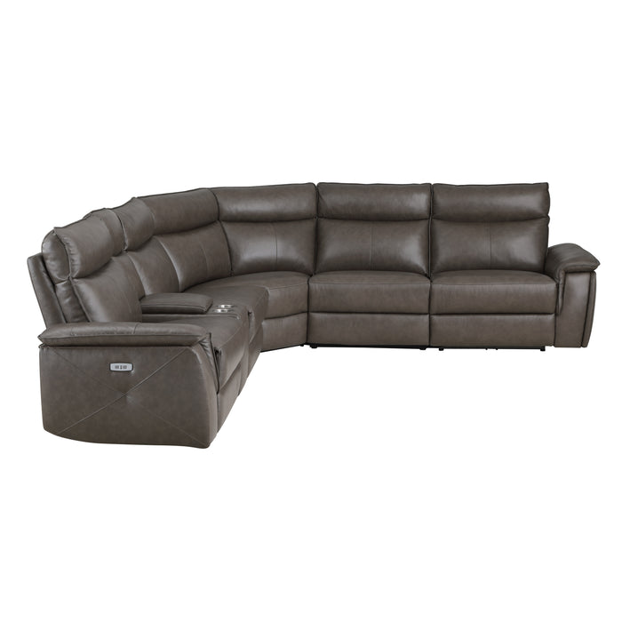 Maroni 6-Piece Modular Power Reclining Sectional with Power Headrests in Brown - 8259RFDB*6SCPWH - FAMSA Furniture (TX)