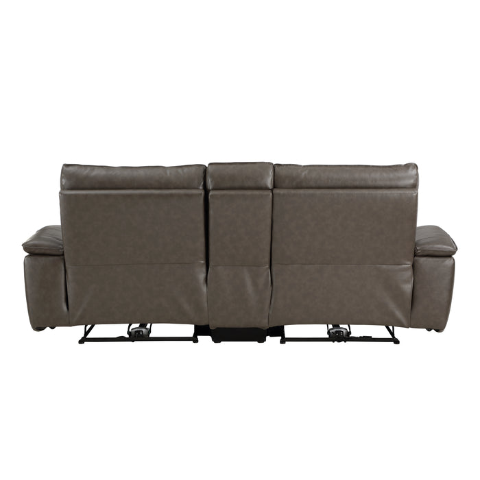 Maroni Power Double Reclining Loveseat with Center Console and Power Headrests in Brown - 8259RFDB-2CNPWH* - FAMSA Furniture (TX)