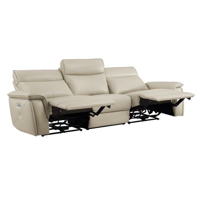 Maroni (3)Power Double Reclining Sofa with Power Headrests in Taupe - 8259RFTP-3PWH* - FAMSA Furniture (TX)