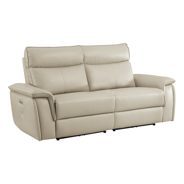 Maroni (2)Power Double Reclining Loveseat with Power Headrests in Taupe - 8259RFTP-2PWH* - FAMSA Furniture (TX)