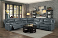 Falun 6-Piece Modular Power Reclining Sectional in Gray - 8260GY*6PW - FAMSA Furniture (TX)