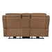 8301BRW-2PW Power Double Reclining Love Seat with Center Console, Hidden Arms Cup Holders, Charging Ports and Wireless Charger image