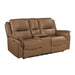 8301BRW-2PW Power Double Reclining Love Seat with Center Console, Hidden Arms Cup Holders, Charging Ports and Wireless Charger image