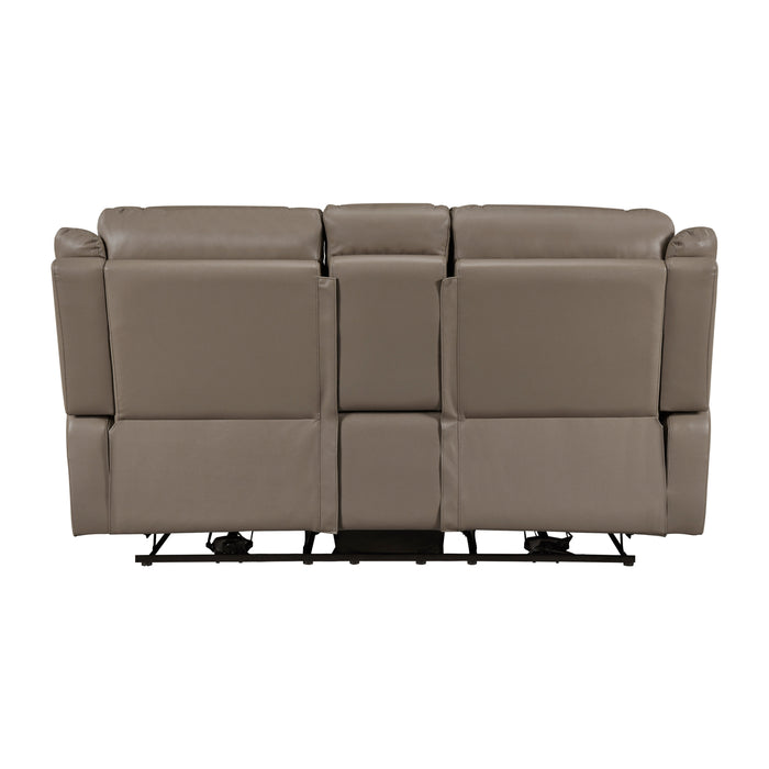 8301DTP-2PW Power Double Reclining Love Seat with Center Console, Hidden Arms Cup Holders, Charging Ports and Wireless Charger image