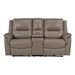 8301DTP-2PW Power Double Reclining Love Seat with Center Console, Hidden Arms Cup Holders, Charging Ports and Wireless Charger image