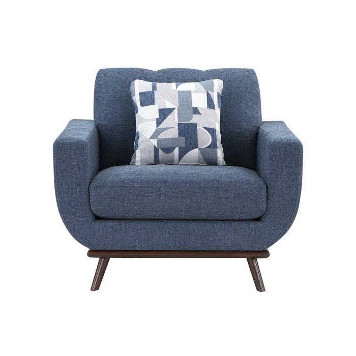 Everton Chair in Blue/Walnut - 8341BL-1RV - FAMSA Furniture (TX)