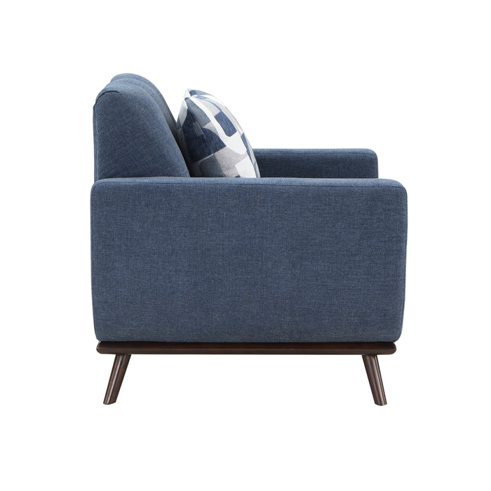 Everton Chair in Blue/Walnut - 8341BL-1RV - FAMSA Furniture (TX)