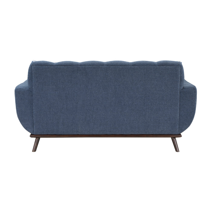 Everton Loveseat in Blue/Walnut - 8341BL-2RV - FAMSA Furniture (TX)
