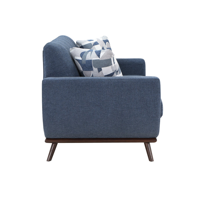 Everton Loveseat in Blue/Walnut - 8341BL-2RV - FAMSA Furniture (TX)