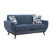 Everton Loveseat in Blue/Walnut - 8341BL-2RV - FAMSA Furniture (TX)