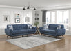 Everton Sofa in Blue/Walnut - 8341BL-3RV - FAMSA Furniture (TX)