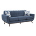 Everton Sofa in Blue/Walnut - 8341BL-3RV - FAMSA Furniture (TX)