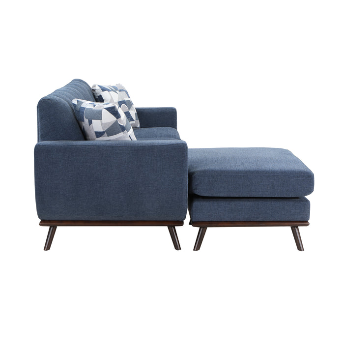 Everton Reversible Sofa Chaise in Blue/Walnut - 8341BL-3SCRV - FAMSA Furniture (TX)