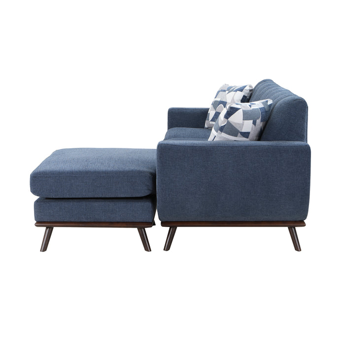 Everton Reversible Sofa Chaise in Blue/Walnut - 8341BL-3SCRV - FAMSA Furniture (TX)
