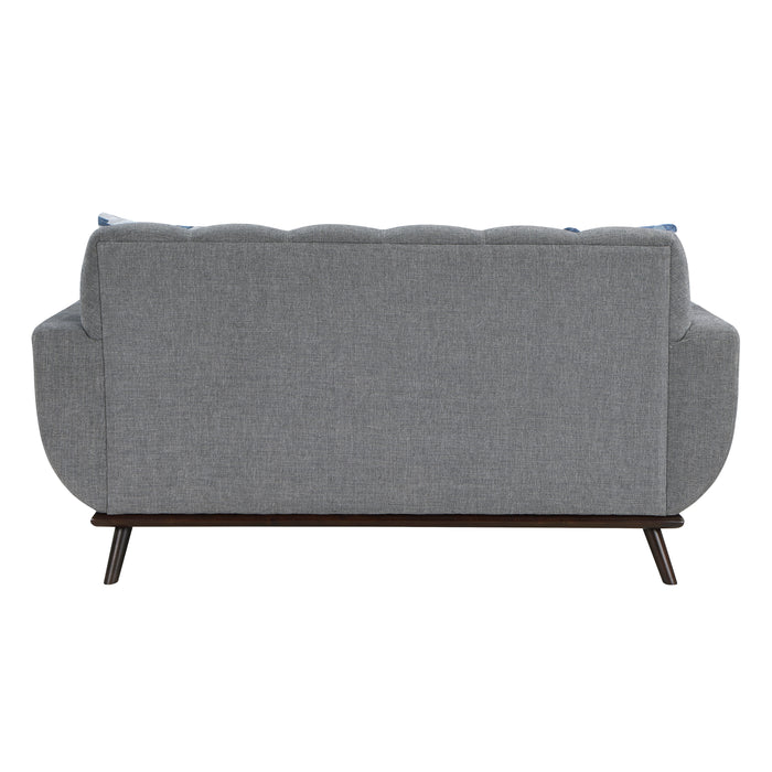 Everton Loveseat in Gray/Walnut - 8341GY-2RV - FAMSA Furniture (TX)