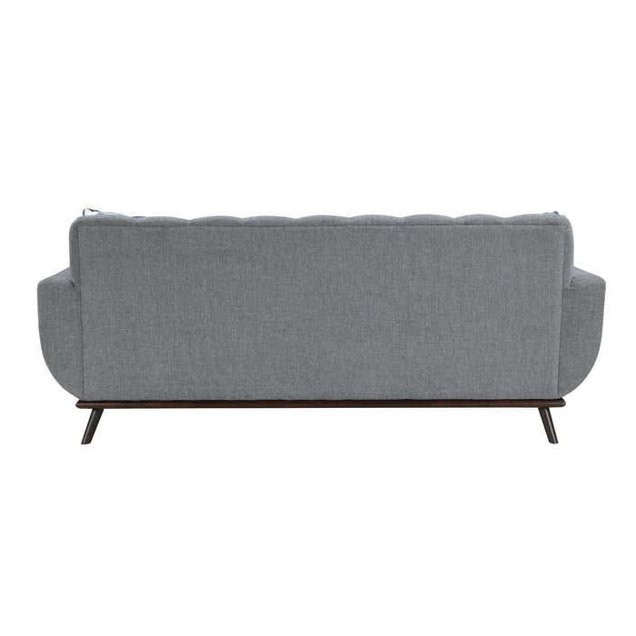 Everton 2pc Set: Sofa, Love in Gray/Walnut - 8341GY*2RV - FAMSA Furniture (TX)